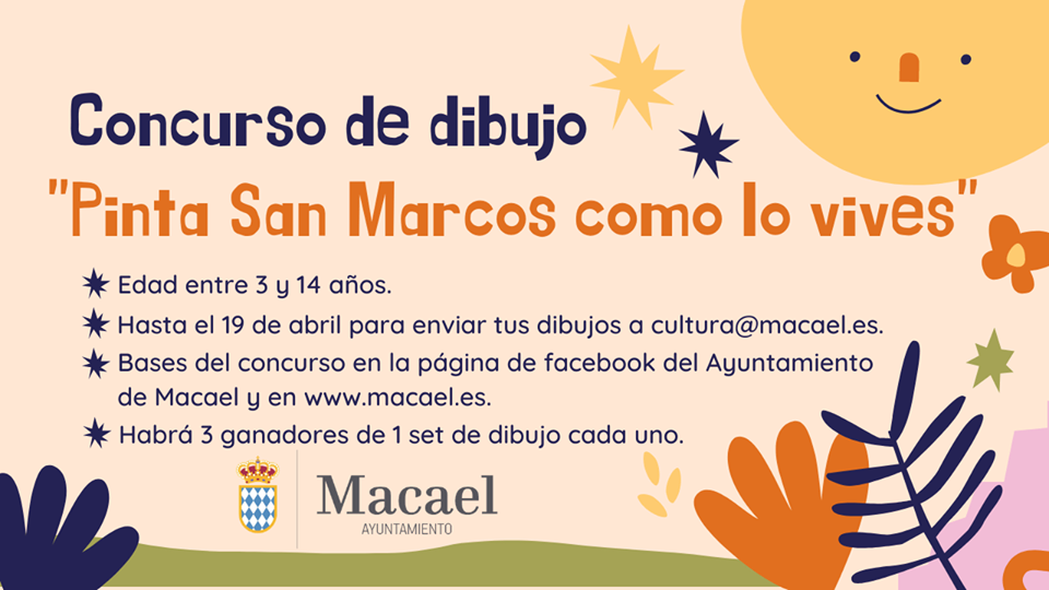 El Ayuntamiento de Macael organiza el concurso de dibujo "Pinta San Marcos como lo vives"